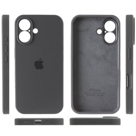 Чехол Silicone Case Full Camera Protective (AA) для Apple iPhone 16 (6.1 дюйма) Серый / Dark Gray