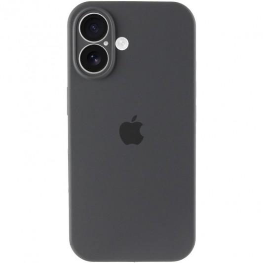 Чохол Silicone Case Full Camera Protective (AA) для Apple iPhone 16 (6.1") Сірий / Dark Gray - зображення 1 