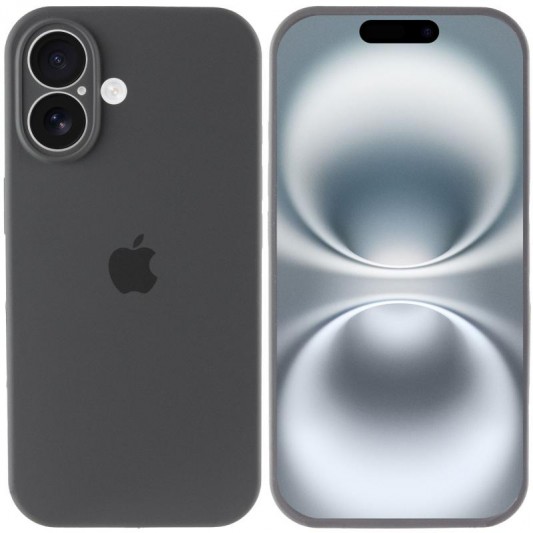 Чохол Silicone Case Full Camera Protective (AA) для Apple iPhone 16 (6.1") Сірий / Dark Gray - зображення 3 