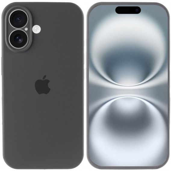 Чохол Silicone Case Full Camera Protective (AA) для Apple iPhone 16 (6.1"), Сірий / Dark Gray