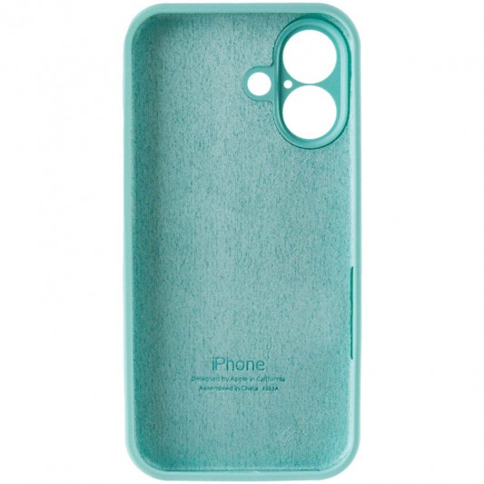 Чехол Silicone Case Full Camera Protective (AA) для Apple iPhone 16 (6.1") Бирюзовый / Marine Green - изображение 5