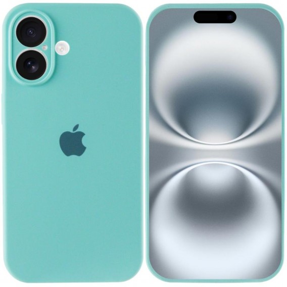 Чехол Silicone Case Full Camera Protective (AA) для Apple iPhone 16 (6.1 дюйма) Бирюзовый / Marine Green