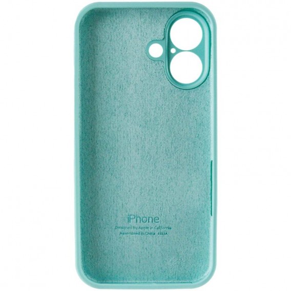 Чехол Silicone Case Full Camera Protective (AA) для Apple iPhone 16 (6.1 дюйма) Бирюзовый / Marine Green
