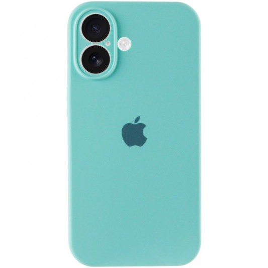 Чохол Silicone Case Full Camera Protective (AA) для Apple iPhone 16 (6.1") Бірюзовий / Marine Green - зображення 1 