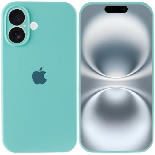 Чохол Silicone Case Full Camera Protective (AA) для Apple iPhone 16 (6.1") Бірюзовий / Marine Green - зображення 2 
