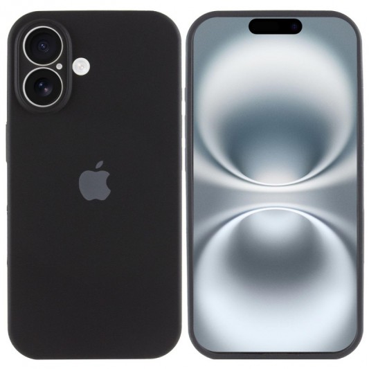 Чехол Silicone Case Full Camera Protective (AA) для Apple iPhone 16 Plus (6.7") Черный / Black - изображение 1