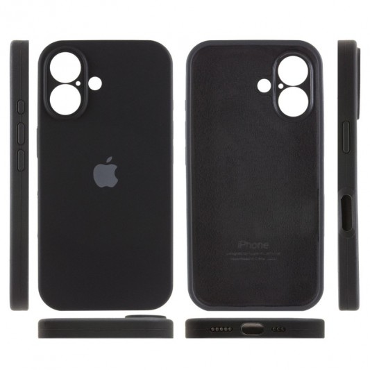 Чехол Silicone Case Full Camera Protective (AA) для Apple iPhone 16 Plus (6.7") Черный / Black - изображение 2