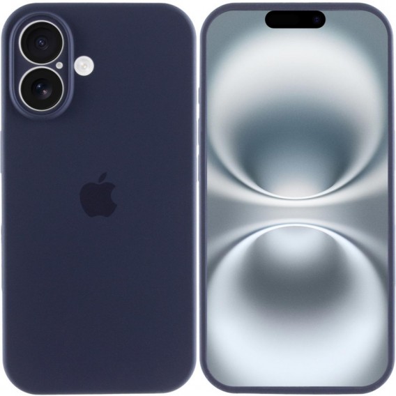 Чехол Silicone Case Full Camera Protective (AA) для Apple iPhone 16 Plus (6.7"), Темно-синий / Midnight blue