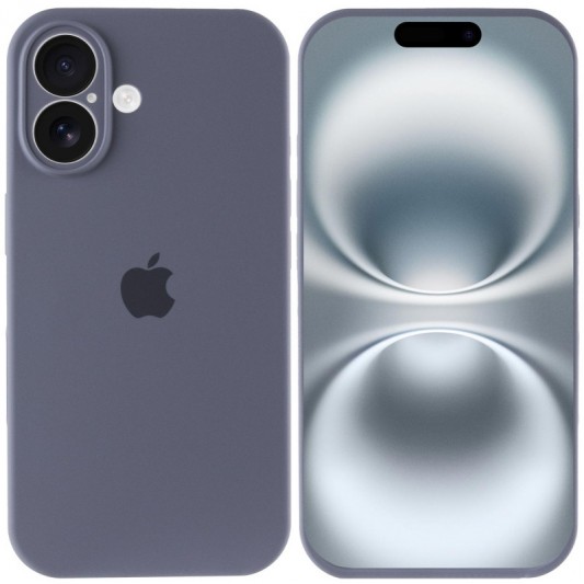 Чехол Silicone Case Full Camera Protective (AA) для Apple iPhone 16 Plus (6.7") Серый / Lavender Gray - изображение 1
