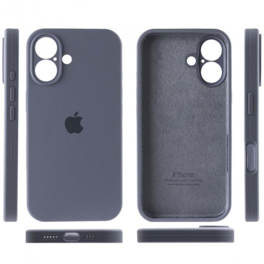 Чехол Silicone Case Full Camera Protective (AA) для Apple iPhone 16 Plus (6.7") Серый / Lavender Gray - изображение 2