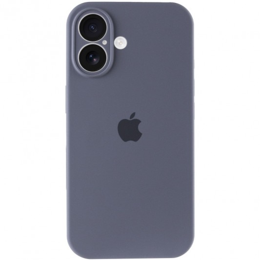 Чехол Silicone Case Full Camera Protective (AA) для Apple iPhone 16 Plus (6.7") Серый / Lavender Gray - изображение 3