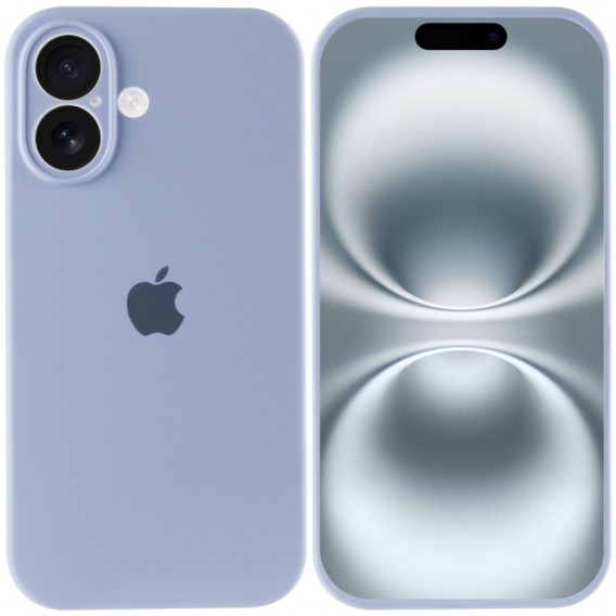 Чехол Silicone Case Full Camera Protective (AA) для Apple iPhone 16 Plus (6.7"), Голубой / Lilac Blue