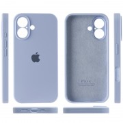 Чехол Silicone Case Full Camera Protective (AA) для Apple iPhone 16 Plus (6.7"), Голубой / Lilac Blue
