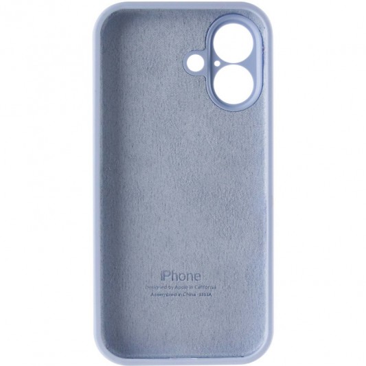 Чехол Silicone Case Full Camera Protective (AA) для Apple iPhone 16 Plus (6.7") Голубой / Lilac Blue - изображение 5