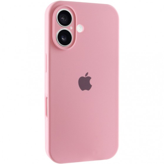 Чехол Silicone Case Full Camera Protective (AA) для Apple iPhone 16 Plus (6.7") Розовый / Light pink