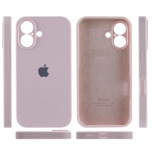 Чехол Silicone Case Full Camera Protective (AA) для Apple iPhone 16 Plus (6.7") Розовый / Chalk Pink - изображение 2