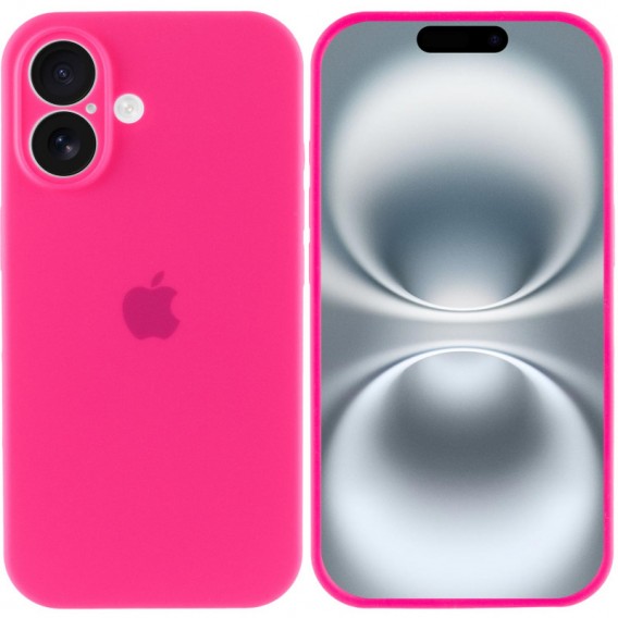 Чехол Silicone Case Full Camera Protective (AA) для Apple iPhone 16 Plus (6.7"), Розовый / Barbie pink