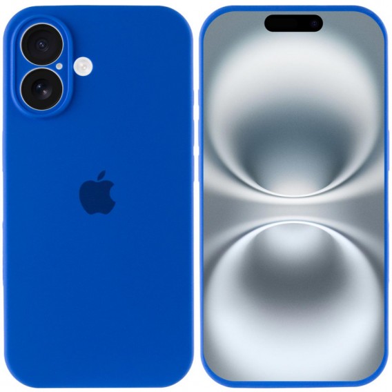 Чехол Silicone Case Full Camera Protective (AA) для Apple iPhone 16 Plus (6.7"), Синий / Capri Blue