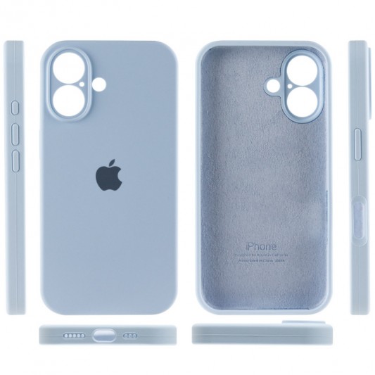 Чехол Silicone Case Full Camera Protective (AA) для Apple iPhone 16 Plus (6.7") Голубой / Sweet Blue - изображение 3