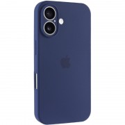 Чехол Silicone Case Full Camera Protective (AA) для Apple iPhone 16 Plus (6.7") Синий / Deep navy