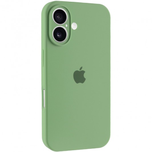 Чехол Silicone Case Full Camera Protective (AA) для Apple iPhone 16 Plus (6.7") Мятный / Mint