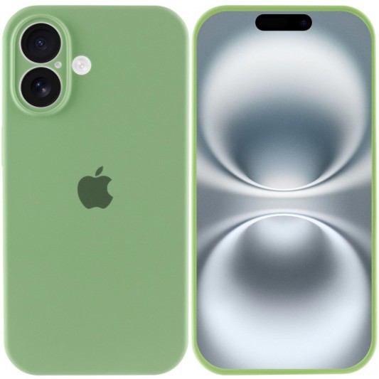 Чехол Silicone Case Full Camera Protective (AA) для Apple iPhone 16 Plus (6.7") Мятный / Mint - изображение 1