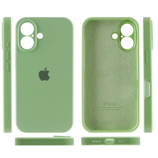 Чехол Silicone Case Full Camera Protective (AA) для Apple iPhone 16 Plus (6.7") Мятный / Mint - изображение 2