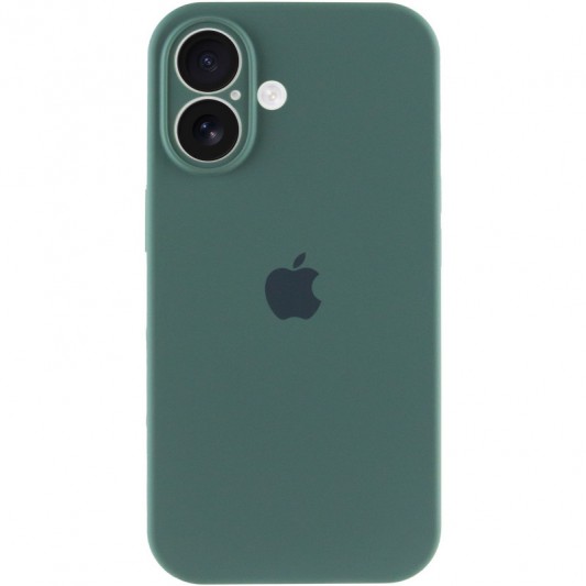 Чехол Silicone Case Full Camera Protective (AA) для Apple iPhone 16 Plus (6.7") Зеленый / Pine green - изображение 1