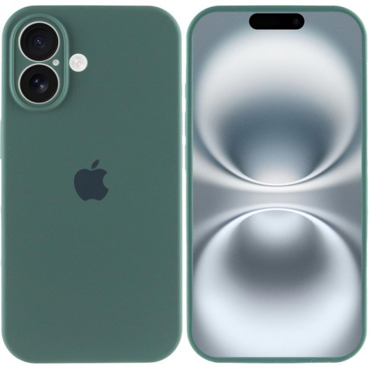 Чехол Silicone Case Full Camera Protective (AA) для Apple iPhone 16 Plus (6.7") Зеленый / Pine green - изображение 2