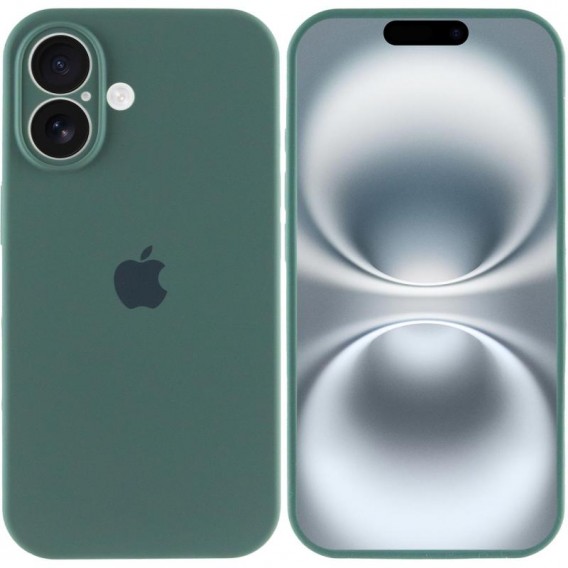 Чехол Silicone Case Full Camera Protective (AA) для Apple iPhone 16 Plus (6.7 дюйма) Зеленый / Pine green