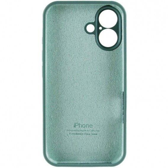 Чехол Silicone Case Full Camera Protective (AA) для Apple iPhone 16 Plus (6.7 дюйма) Зеленый / Pine green