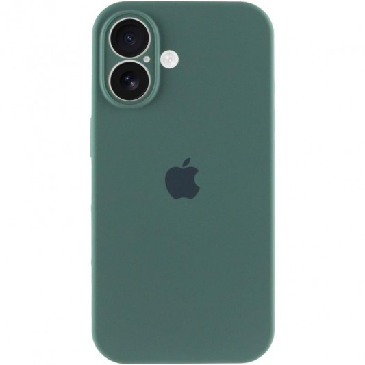 Чехол Silicone Case Full Camera Protective (AA) для Apple iPhone 16 Plus (6.7") Зеленый / Pine green - изображение 1