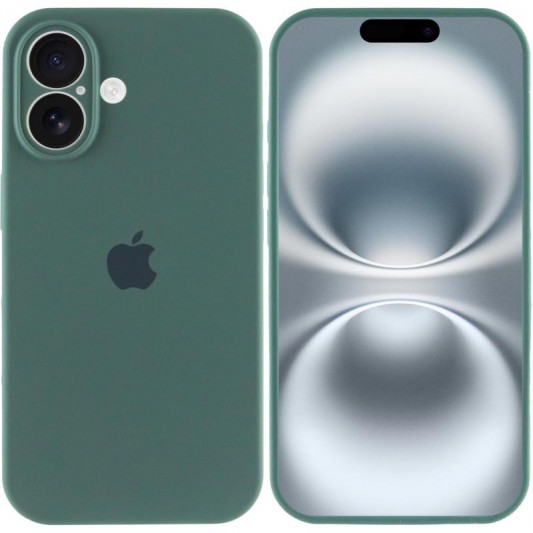Чехол Silicone Case Full Camera Protective (AA) для Apple iPhone 16 Plus (6.7") Зеленый / Pine green - изображение 2