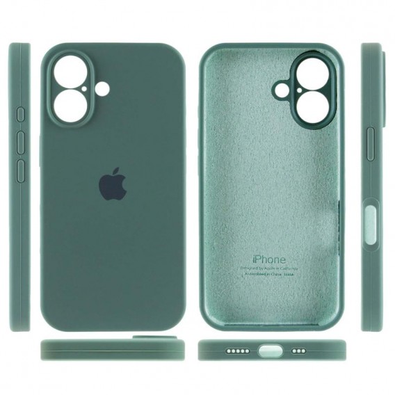Чохол Silicone Case Full Camera Protective (AA) для Apple iPhone 16 Plus (6.7"), Зелений / Pine green