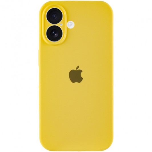 Чехол Silicone Case Full Camera Protective (AA) для Apple iPhone 16 Plus (6.7") Желтый / Yellow - изображение 1