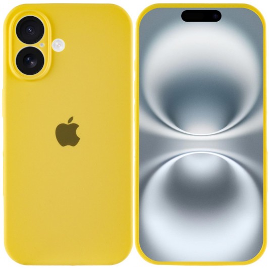 Чехол Silicone Case Full Camera Protective (AA) для Apple iPhone 16 Plus (6.7") Желтый / Yellow - изображение 2