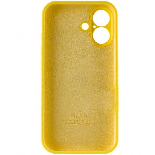 Чехол Silicone Case Full Camera Protective (AA) для Apple iPhone 16 Plus (6.7") Желтый / Yellow - изображение 5
