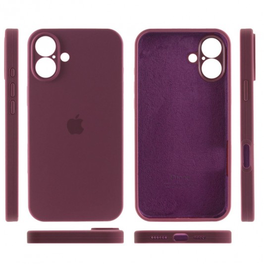 Чехол Silicone Case Full Camera Protective (AA) для Apple iPhone 16 Plus (6.7") Бордовый / Plum - изображение 2