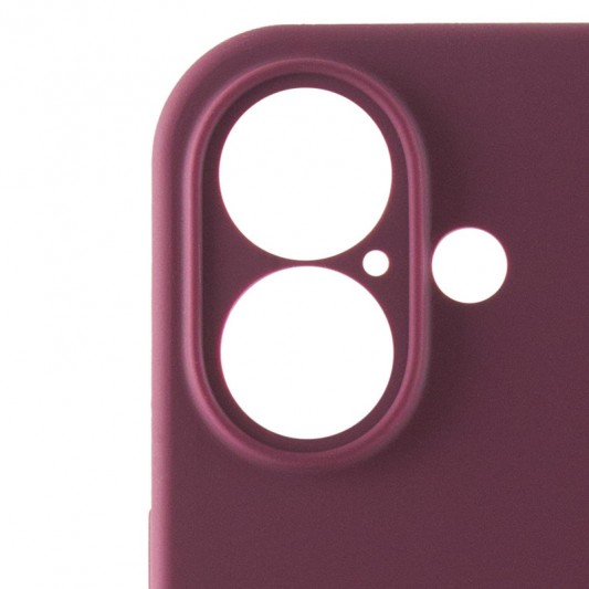Чехол Silicone Case Full Camera Protective (AA) для Apple iPhone 16 Plus (6.7") Бордовый / Plum - изображение 3