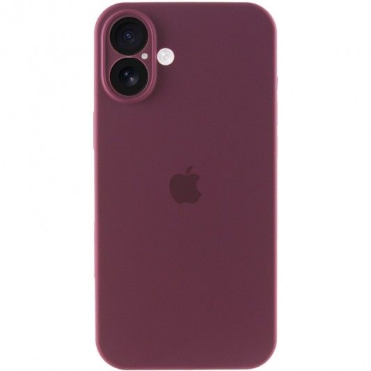 Чехол Silicone Case Full Camera Protective (AA) для Apple iPhone 16 Plus (6.7") Бордовый / Plum - изображение 4