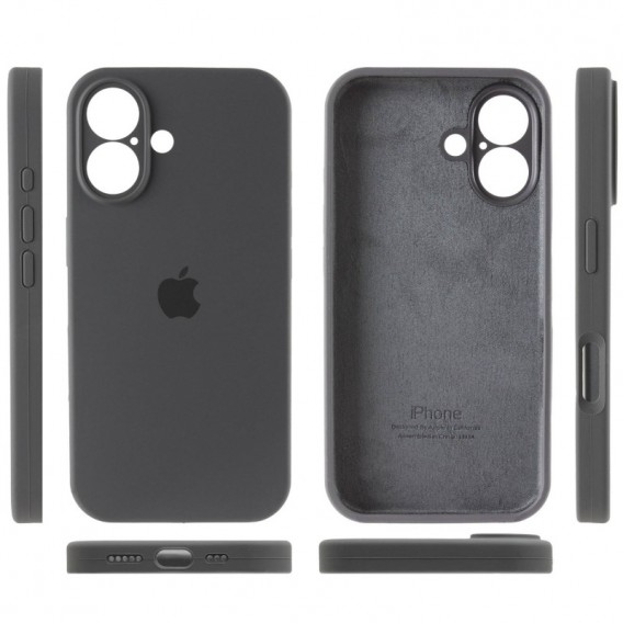 Чехол Silicone Case Full Camera Protective (AA) для Apple iPhone 16 Plus (6.7"), Серый / Dark Gray