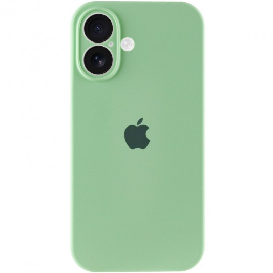 Чехол Silicone Case Full Camera Protective (AA) для Apple iPhone 16 Plus (6.7") Зеленый / Pistachio - изображение 3