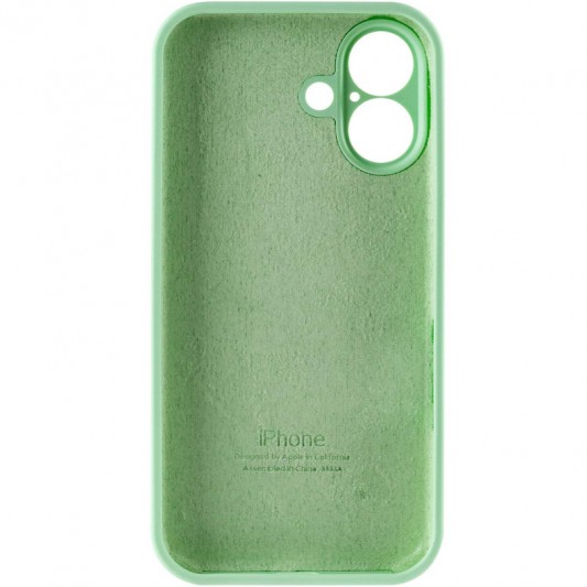 Чехол Silicone Case Full Camera Protective (AA) для Apple iPhone 16 Plus (6.7") Зеленый / Pistachio - изображение 5