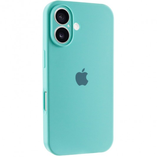 Чехол Silicone Case Full Camera Protective (AA) для Apple iPhone 16 Plus (6.7") Бирюзовый / Marine Green