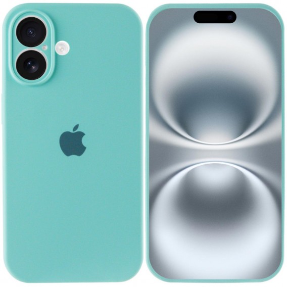 Чохол Silicone Case Full Camera Protective (AA) для Apple iPhone 16 Plus (6.7"), Бірюзовий / Marine Green