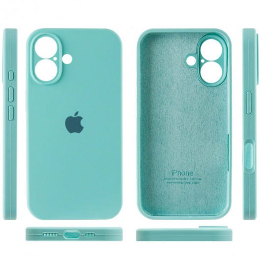 Чехол Silicone Case Full Camera Protective (AA) для Apple iPhone 16 Plus (6.7") Бирюзовый / Marine Green - изображение 3