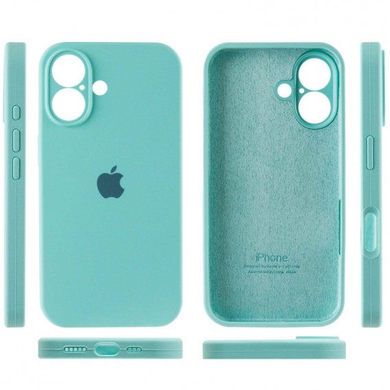 Чохол Silicone Case Full Camera Protective (AA) для Apple iPhone 16 Plus (6.7"), Бірюзовий / Marine Green