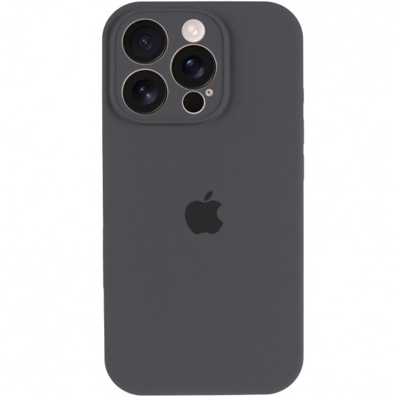 Чехол Silicone Case Full Camera Protective (AA) для Apple iPhone 16 Pro (6.3 дюйма) Серый / Dark Gray