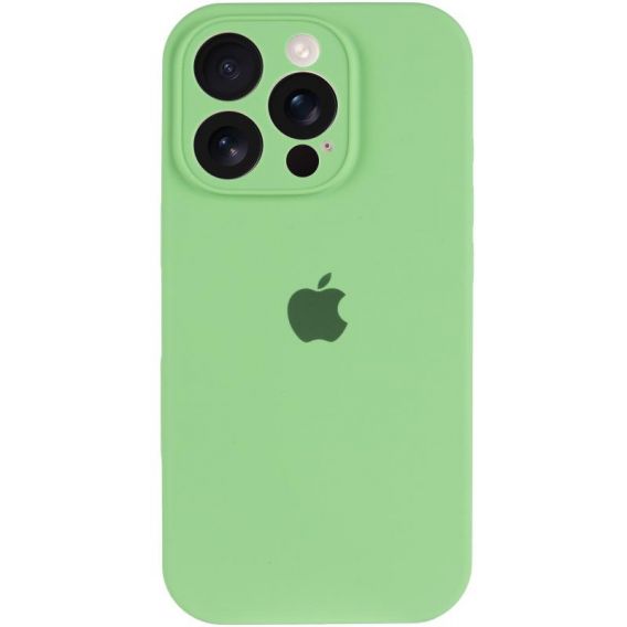 Чехол Silicone Case Full Camera Protective (AA) для Apple iPhone 16 Pro (6.3") Мятный / Mint