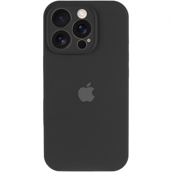 Чехол Silicone Case Full Camera Protective (AA) для Apple iPhone 16 Pro (6.3 дюйма) Черный / Black